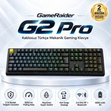 Gameraider G2 Pro Keychron Super Switch 8k Hz Hotswap Rgb Kablosuz Türkçe Mekanik Gaming Klavye