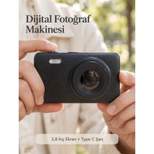 Svoria Store  Günlük ve Seyahat Kullanımına Uygun Ekranlı Siyah Fotoğraf Makinesi