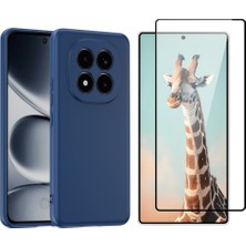 Tekno Grup Xiaomi Redmi Note 15 Pro 4g Kılıf  Içi Kadife Yumuşak Lansman Kılıf-Lacivert + Tam Kaplayan Antistatik Cam Ekran Koruyucu