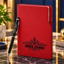Bk Gift Kişiye Özel 374 Termo Deri Tarihli Ajanda & Siyah Touch Pen Tükenmez Kalem-13