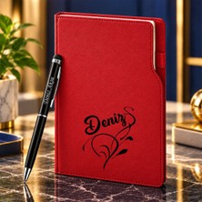 Bk Gift Kişiye Özel 374 Termo Deri Tarihli Ajanda & Siyah Touch Pen Tükenmez Kalem-5