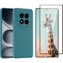 Tekno Grup Xiaomi Redmi Note 15 Pro 5g Kılıf  Içi Kadife Yumuşak Lansman Kılıf-Koyu Yeşil + Tam Kaplayan Antistatik Cam Ekran Koruyucu