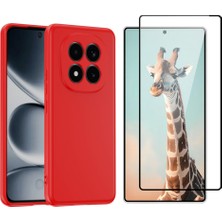 Tekno Grup Xiaomi Redmi Note 15 Pro 5g Kılıf  Içi Kadife Yumuşak Lansman Kılıf-Kırmızı + Tam Kaplayan Antistatik Cam Ekran Koruyucu