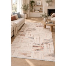 Hann Home Collection Finez Modern Oturma Odası Salon Bej Vizon Robot Süpürgeye Uyumlu Kolay Temizlenebilir Akrilik Havlı