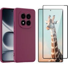 Tekno Grup Xiaomi Redmi Note 15 Pro 5g Kılıf  Içi Kadife Yumuşak Lansman Kılıf-Koyu Mor + Tam Kaplayan Antistatik Cam Ekran Koruyucu