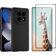 Tekno Grup Xiaomi Redmi Note 15 4g Kılıf  Içi Kadife Yumuşak Lansman Kılıf-Siyah + Tam Kaplayan Antistatik Cam Ekran Koruyucu