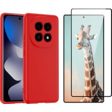 Tekno Grup Xiaomi Redmi Note 15 5g Kılıf  Içi Kadife Yumuşak Lansman Kılıf-Kırmızı + Tam Kaplayan Antistatik Cam Ekran Koruyucu