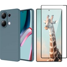 Tekno Grup Xiaomi Redmi Note 13 Pro 4g Kılıf  Içi Kadife Yumuşak Lansman Kılıf-Koyu Yeşil + Tam Kaplayan Antistatik Cam Ekran Koruyucu