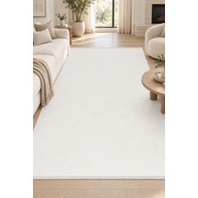 Hann Home Collection Gülce Beyaz Modern Sade Salon Mutfak Koridor Robot Süpürge Uyumlu Kolay Temizlenebilir Halı