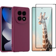 Tekno Grup Xiaomi Redmi Note 15 4g Kılıf  Içi Kadife Yumuşak Lansman Kılıf-Koyu Mor + Tam Kaplayan Antistatik Cam Ekran Koruyucu