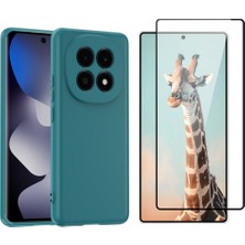 Tekno Grup Xiaomi Redmi Note 15 4g Kılıf  Içi Kadife Yumuşak Lansman Kılıf-Koyu Yeşil + Tam Kaplayan Antistatik Cam Ekran Koruyucu