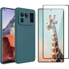 Tekno Grup Xiaomi Mi 11 Ultra Kılıf  Içi Kadife Yumuşak Lansman Kılıf-Koyu Yeşil + Tam Kaplayan Antistatik Cam Ekran Koruyucu