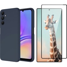 Tekno Grup Galaxy A15 Kılıf Içi Kadife Yumuşak Lansman Kılıf-Lacivert + Tam Kaplayan Antistatik Cam Ekran Koruyucu