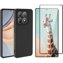 Tekno Grup Xiaomi 14T Pro Kılıf  Içi Kadife Yumuşak Lansman Kılıf-Siyah + Tam Kaplayan Antistatik Cam Ekran Koruyucu