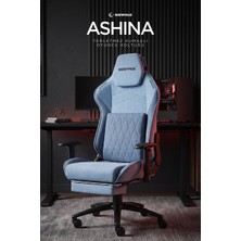 Rampage KL-R32 Ashina Üst Seviye Terletmez Kumaş Metal Ayak Mavi Gaming Oyuncu Koltuğu