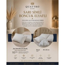 Quattro Home Boncuk Elyaflı Yastık 45X65 cm 900 gr Silikon Boncuk Elyaf Dolgulu Hipoalerjenik Yıkanabilir Uyku Yastığı