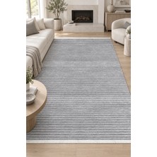 Hann Home Collection Rebra Gri Kaymaz Tabanlı Özel Ölçü Oturma Odası Halısı Robot Süpürge Uyumlu Kolay Temizlenebilir