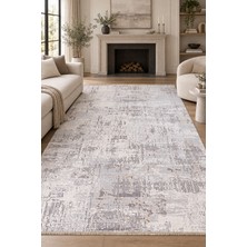 Hann Home Collection Erbos Vizon Gri Özel Ölçü Salon Oturma Odası Koridor Halısı Robot Süpürge Uyumlu Kolay Temizlenebili