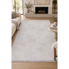 Hann Home Collection Helios Gri Özel Ölçü Salon Oturma Odası Koridor Halısı Robot Süpürge Uyumlu Kolay Temizlenebilir Uyg
