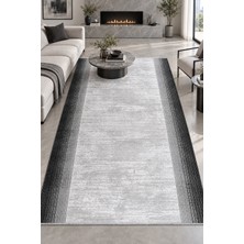 Hann Home Collection Lenox Gri Antrasit Salon Oturma Odası Halısı Robot Süpürge Uyumlu Kolay Temizlenir Özel Ölçü Modern