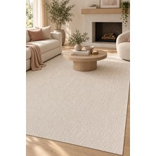 Hann Home Collection Ulıma Vizon Krem Özel Ölçü Sisal Görünümlü Mutfak Koridor Halısı Kaydırmaz Robot Süpürge Uyumlu Kola