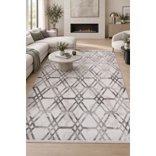 Hann Home Collection Aymeri Gri Özel Ölçü Salon Oturma Odası Halısı Robot Süpürge Uyumlu Kolay Temizlenebilir Akrilik Yum