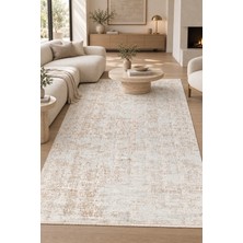 Hann Home Collection Vonal Vizon Krem Özel Ölçü Salon Oturma Yatak Odası Halısı Robot Süpürge Uyumlu Kolay Temizlenebilir