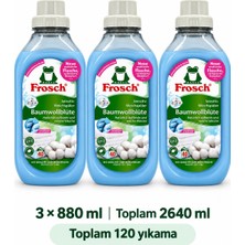 Frosch Pamuk Çiçeği Özlü Çamaşır Yumuşatıcısı 3 x 880 Ml, 120 Yıkama