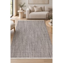 Hann Home Collection Moana Koyu Gri Özel Ölçü Oturma Odası Halısı Robot Süpürge Uyumlu Kolay Temizlenebilir Bukle Dokuma