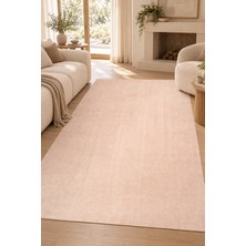 Hann Home Collection Grosa Peluş Halı Bej Yumuşak Kaymaz Tabanlı Yıkanabilir Modern Salon Mutfak Antre Odası Halısı