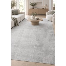 Hann Home Collection Grosa Peluş Gri Kaymaz Tabanlı Yıkanabilir Modern Yumuşak Salon Mutfak Antre Halısı