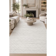 Hann Home Collection Sırva Krem Vizon Salon Oturma Odası Koridor Halısı Özel Ölçü Robot Süpürge Uyumlu Kolay Temizlenebil