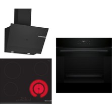 Bosch Elektrikli Ocaklı Siyah 3 Lü Ankastre Set 667 ( HJG852YB0T - PKF631FP2E - DWK67PJ60T )