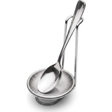 Fimer Çelik Kepçe Standı, Yemek Yağ Lekelerine Karşı Temiz Tutan Dik Metal Gövde, Kevgir Kaşık Çırpıcı Mutfak Seti Altlığı, Kaşıklık, Tezgah ve Mutfak Için Hijyen Altlık