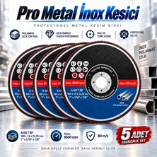 Nzb 5 Adet Profesyonel Inox Kesme Diski 180X1,6X22,23 mm Paslanmaz Çelik Metal Profil Boru Sac Kesici 8500 Rpm