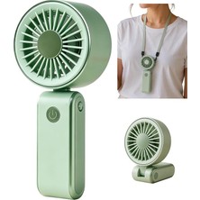 Fimer Mini El Fanı | 3 Hız Modu, 90° Ayarlanabilir, Boyun Askılı, 15 cm Kompakt Taşınabilir Fan, USB Şarjlı, Seyahat, Ofis ve Günlük, Serinletici Etki, YM88265 (Yeşil)