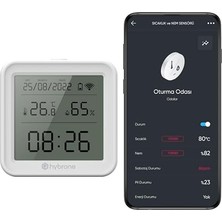 Fimer Akıllı Wi-Fi LCD Ekranlı Sıcaklık ve Nem Sensörü, Gerçek Zamanlı Sıcaklık ve Nem Verileri, Uygulama Üzerinden Anında Bildirim