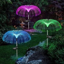 Fimer Solar Bahçe Lambası 2 Adet, 85 cm Rgb Renk Değiştiren Solar Çim Lambası, Fiber Optik Dekoratif Dış Mekan Aydınlatma, Otomatik Açma Kapama | S51