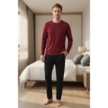 D'S Damat Ds Damat Maschio Pamuk Pijama Takımı Bordo