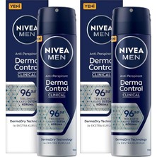 Fimer Men Erkek Sprey Deodorant Derma Control Clinical 150 Ml, 96 Saat Antiperspirant Koruma,ekstra Kuruluk,alkolsüz (2 Paketi)