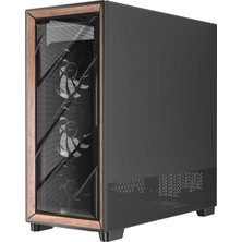 Fimer Flux Pro, 6x Pwm Fan Dahil, Ahşap Ön Panel, Ishift Psu 90° Montaj, Type-C, 420MM Radyatör Desteği, Sıcaklık Göstergeli, Tam Kule E-Atx Pc Kasası, Siyah