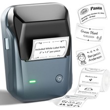 Fimer B1 Etiket Makinesi, Otomatik Tanımlamalı Bluetooth Taşınabilir Etiket Yazıcısı, Ofis, Ev, Iş Için Kullanımı Kolay, 2 x 1.2 Inç Etiket/rulo (Mavi)