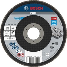 Fimer Professional Bosch Accessories Profesyonel Yelpaze Taşlama Diski (Açılı Taşlama Makineleri Için Farklı Malzemeler, Bombeli Tasarım, Ø 125 Mm, Granülasyon 8
