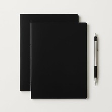 Fimer Tanıtım Özel Tasarım Siyah Kraft Kapaklı A4 Defter - 180 Derece Açılabilir, Sırtı DIKIŞLI,%100 El Işçiliği, Ofis, Okul, Günlük Kullanım Için Ideal Defter (Çizgisiz)