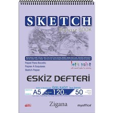 Fimer Zigana A5 Spiralli Eskiz Defteri, 50 Yaprak, 120 gr
