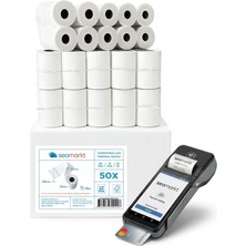 Fimer Yazar Kasa Pos Rulosu 50 Adet (5 Paket), Termal Rulo, 48 Gsm, Bitme Uyarı Şeridi, Bpa Içermez, 56MMX16M