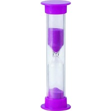 Fimer Adet Mini Küçük Kum Saat 3 Dakika 8 cm Kum Zamanlayıcısı Dekoratif Masaüstü Plastik Çocuklar Için Mor