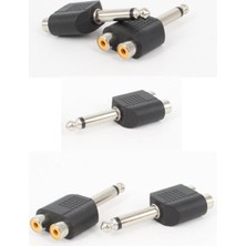 Fimer Adet 6.3mm Mono Anfi Amfi Mikrofon Ses Jakı Jack - 2 Rca Dişi Audıo Lale Tos Dönüştürücü
