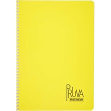 Fimer Pruva A4 Pet Spiralli Karton Kapaklı Defter 144 Yaprak - Kareli - Sarı