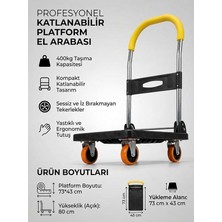 Fimer Profesyonel Katlanabilir Platform El Arabası 400 kg Kapasiteli Taşıma Arabası Döner Tekerlekli